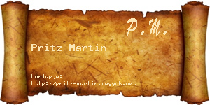 Pritz Martin névjegykártya